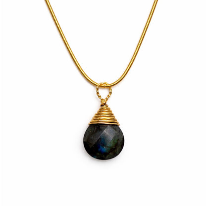 N9166 S925 Labradorite Snake Chain Necklace