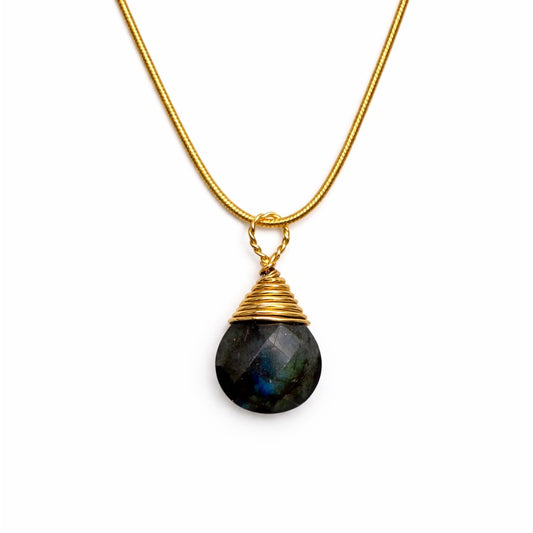 N9166 S925 Labradorite Snake Chain Necklace