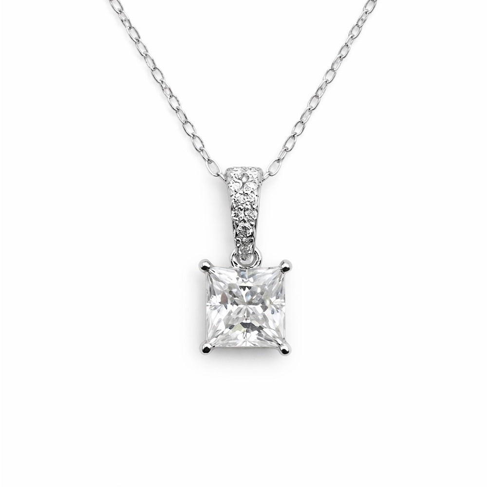 1.2 CT Moissanite Princess Cut Diamond Pendant