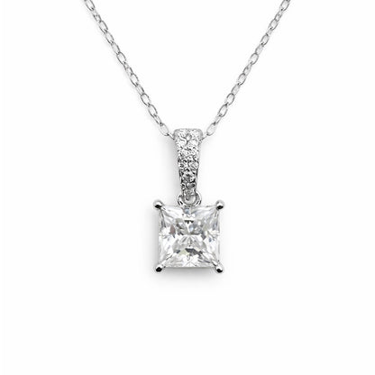 1.2 CT Moissanite Princess Cut Diamond Pendant