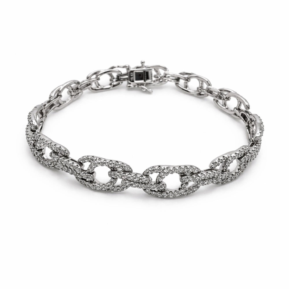 Crystal Pavé Link Tennis Bracelet