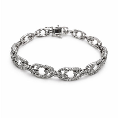 S925 Crystal Pavé Curb Tennis Bracelet