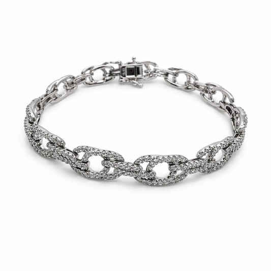 S925 Crystal Pavé Curb Tennis Bracelet
