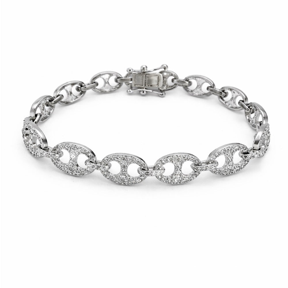 S925 Crystal Pavé Mariner Tennis Bracelet