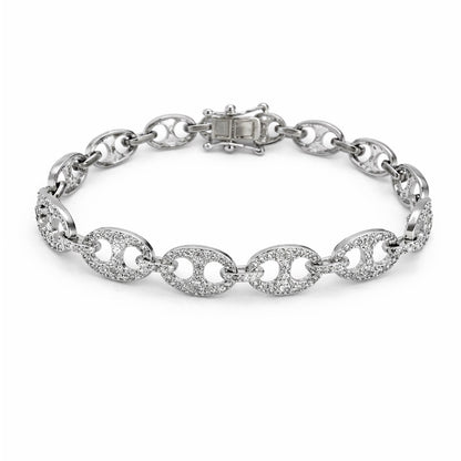S925 Crystal Pavé Mariner Tennis Bracelet