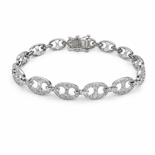 S925 Crystal Pavé Mariner Tennis Bracelet