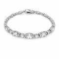 Oval Bezel Crystal Tennis Bracelet