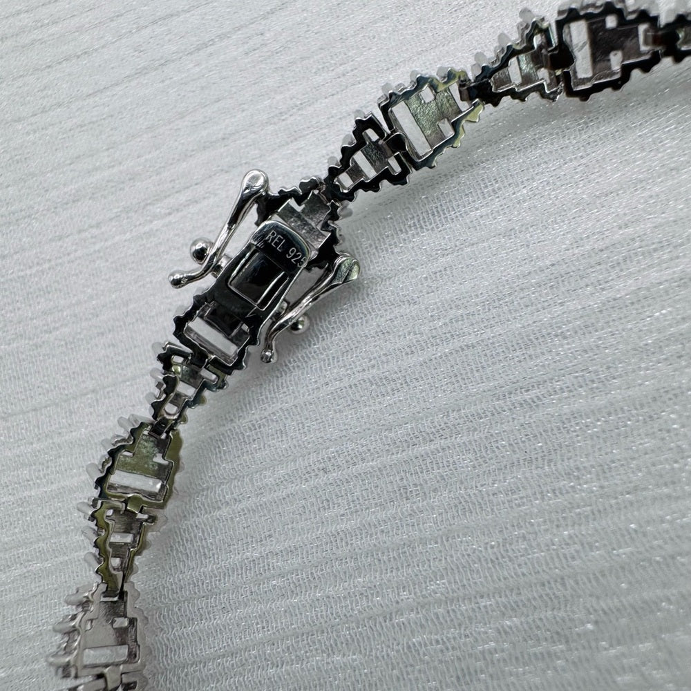 Staggered Baguette Crystal Tennis Bracelet