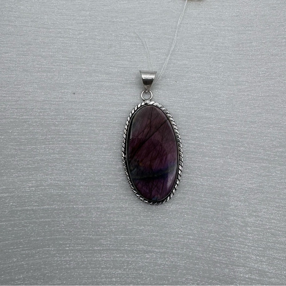 S925 Purple Labradorite Pendant