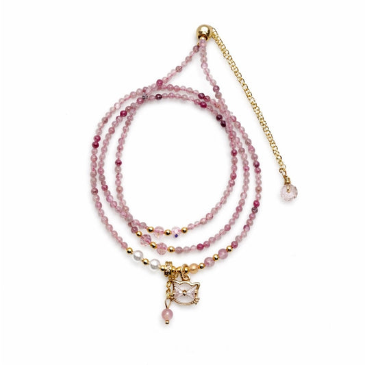 Rose Quartz & Freshwater Pearl Adjustable Necklace