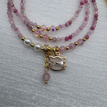 Rose Quartz & Freshwater Pearl Adjustable Necklace