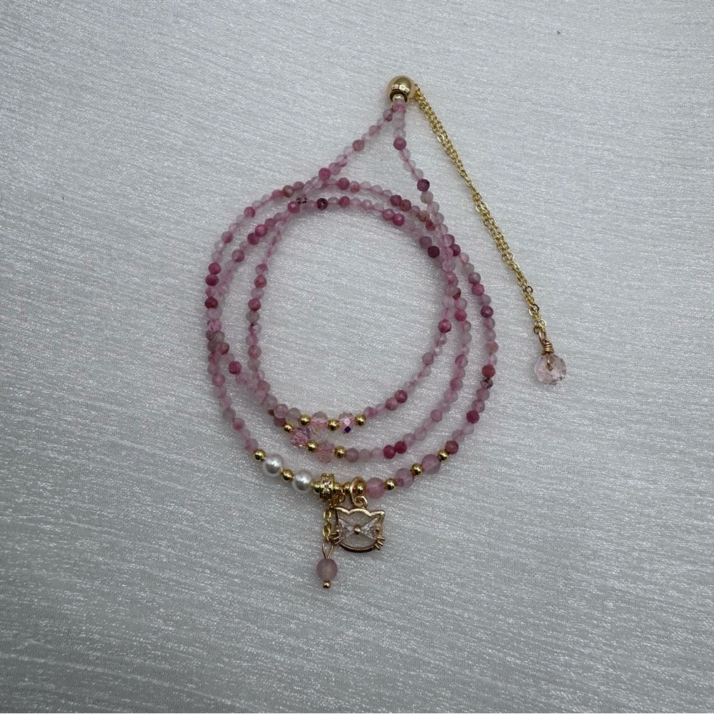 Rose Quartz & Freshwater Pearl Adjustable Necklace