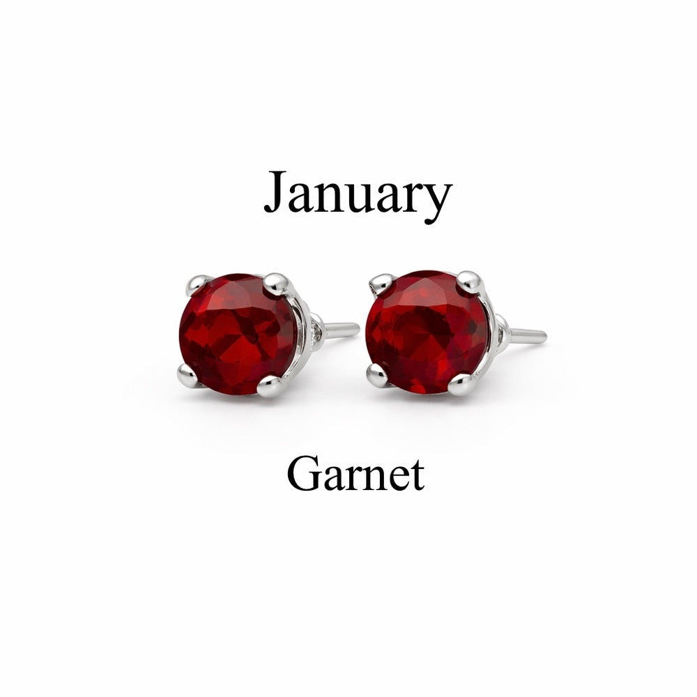 3mm Garnet Stud Earrings January Birthstone