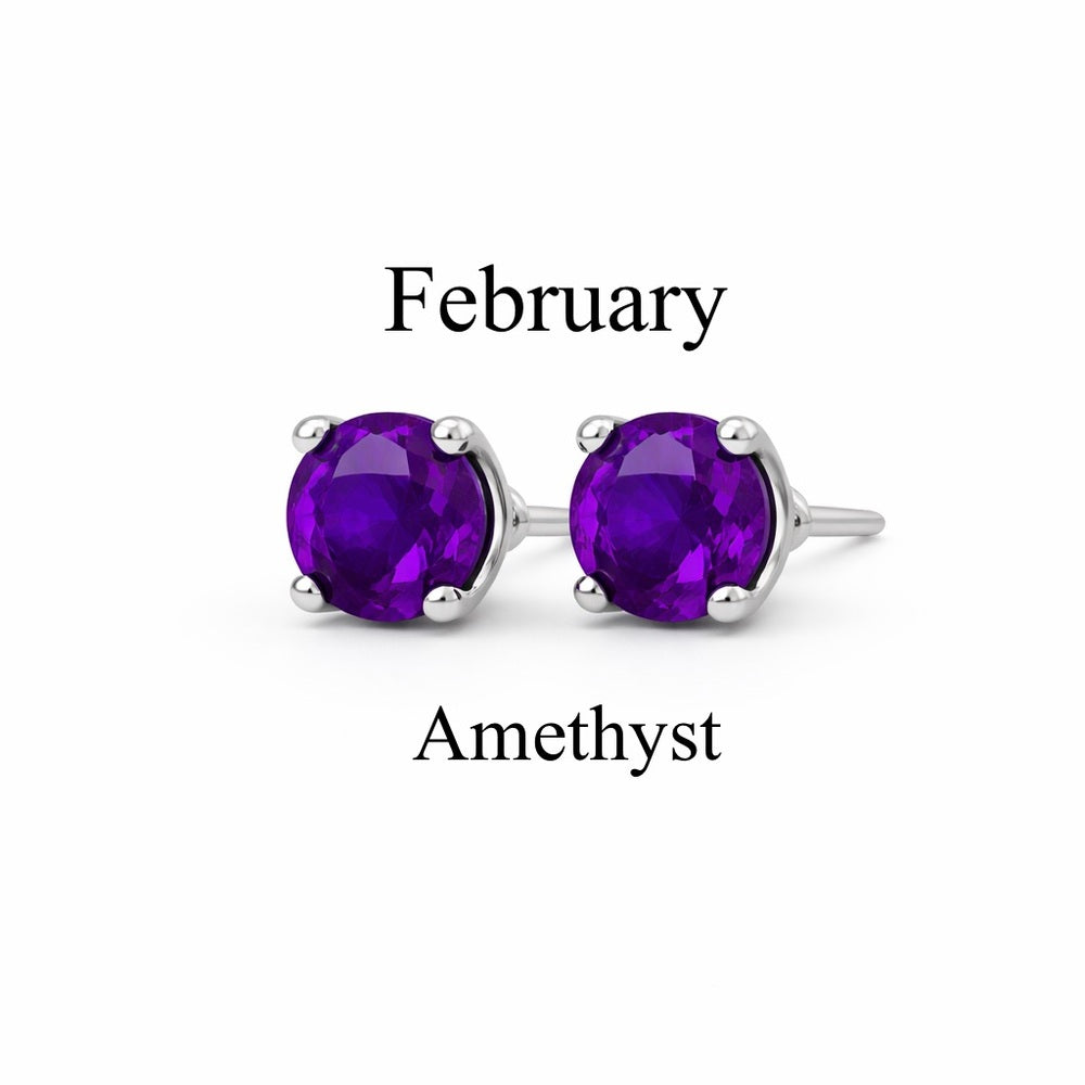 3mm Amethyst Stud Earrings February Birthstone