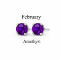 3mm Amethyst Stud Earrings February Birthstone