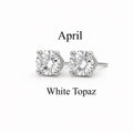3mm White Topaz Stud Earrings April Birthstone