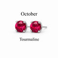 3mm Pink Tourmaline Stud Earrings October Birthstone