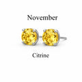 3mm Citrine Stud Earrings November Birthstone