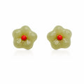 Flower Jade Stud Earrings