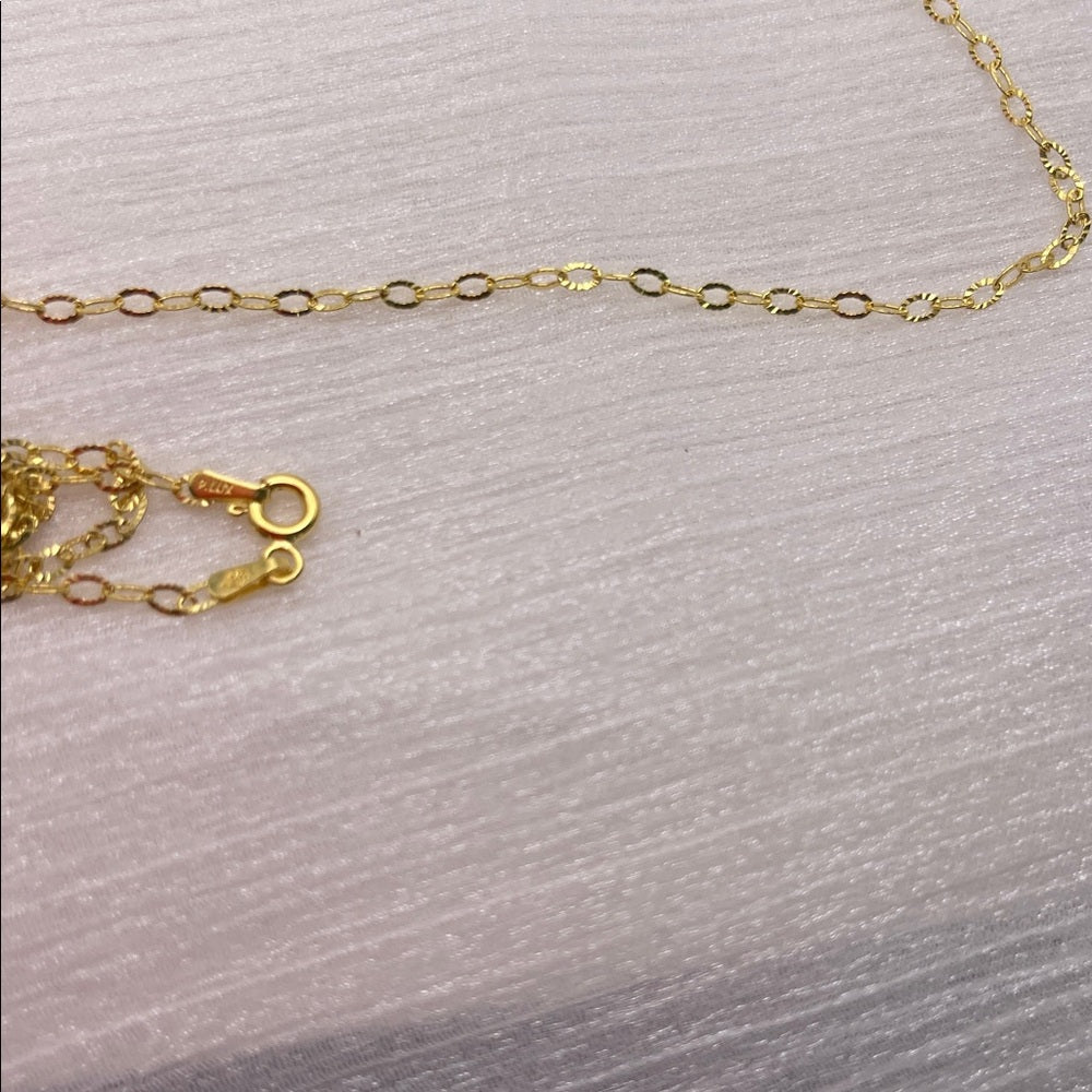 Gold Over Sterling Silver Diamond Cut Rolo Chain