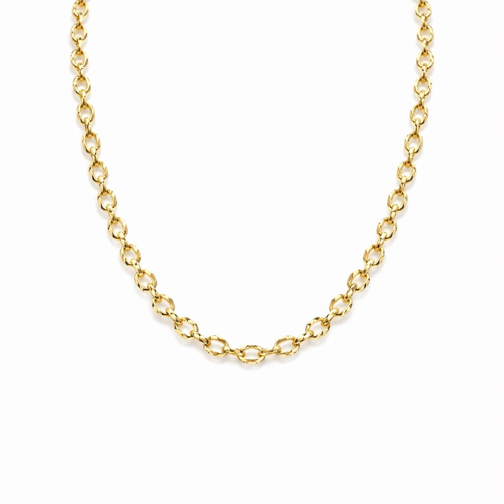 Gold Over Sterling Silver Diamond Cut Rolo Chain