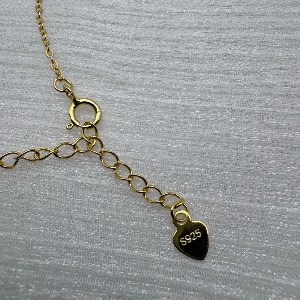 Gold Over Sterling Silver Puffy Heart Chain