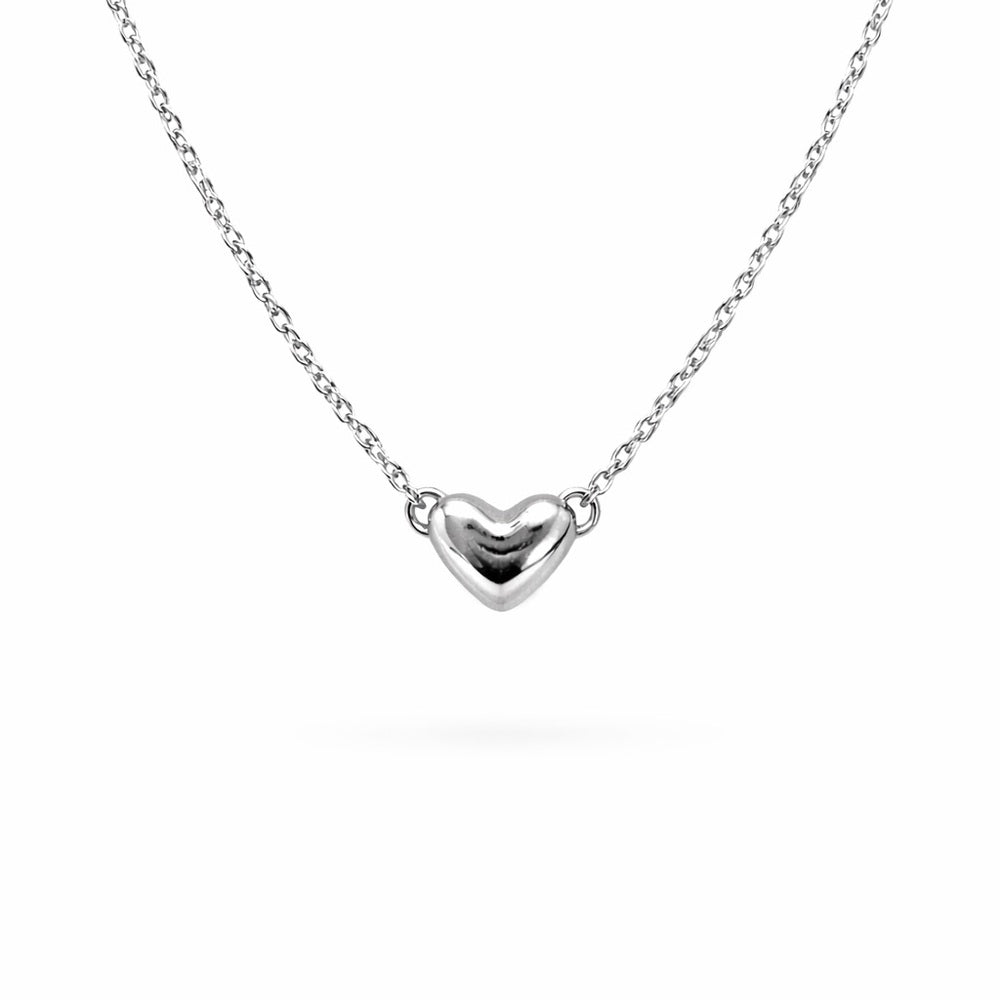 Sterling Silver Puffy Heart Chain