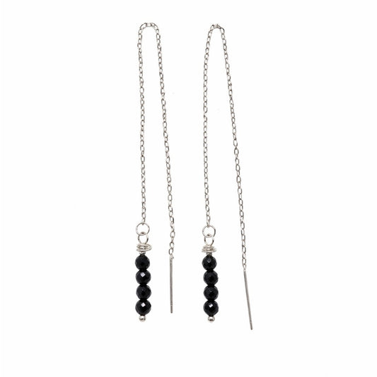 #1000 S925 Hematite Threader Earrings