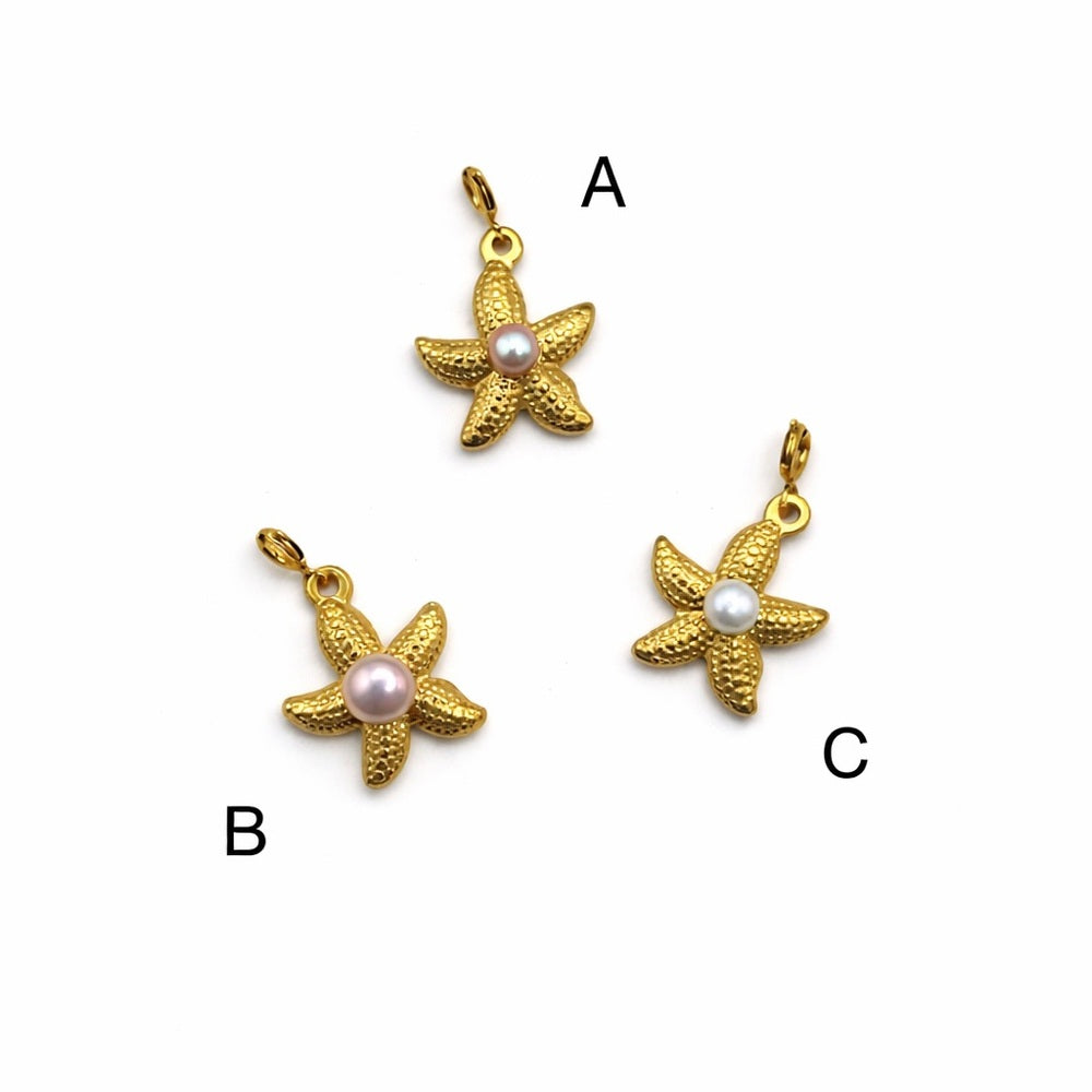 Freshwater Pearl Starfish Charm With Clasp