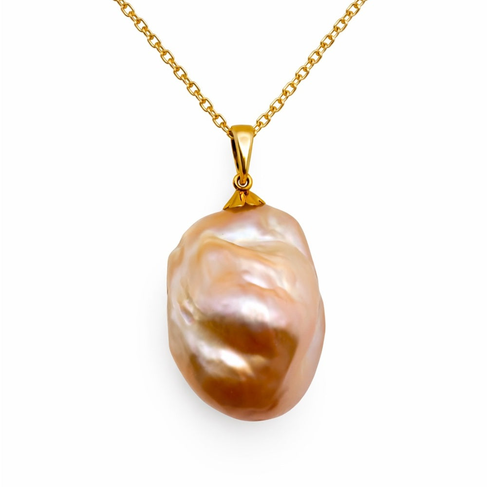 Solid Gold Freshwater Pearl Pendant
