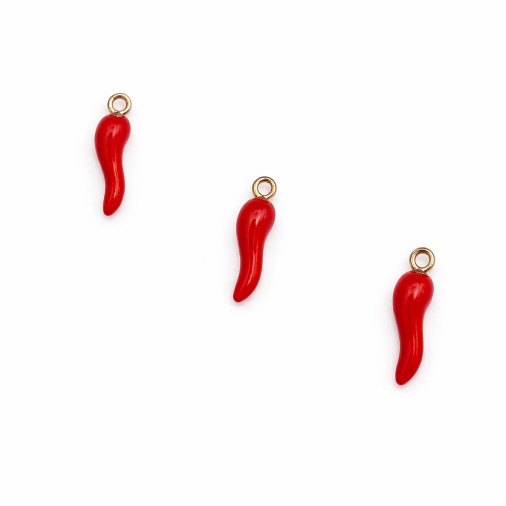 Chili Pepper Charm Gold Stainless Steel