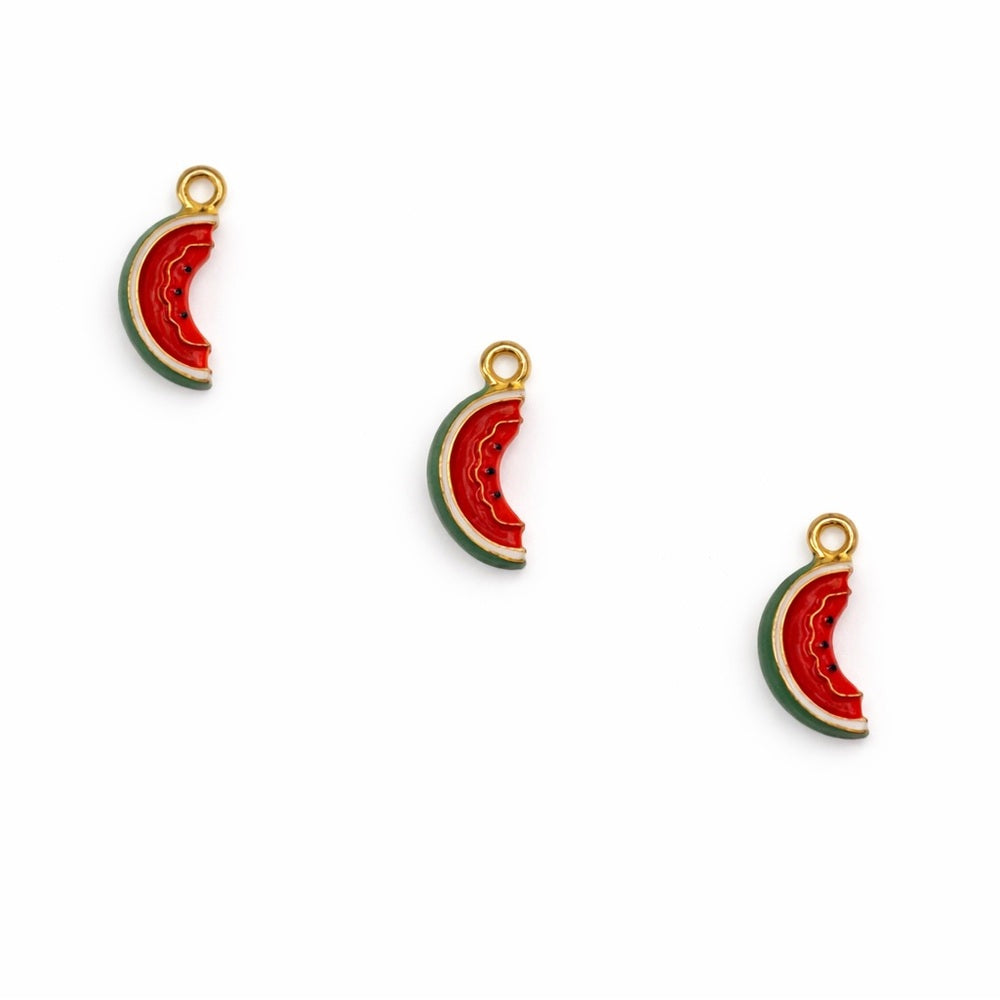 Watermelon Charm Gold Stainless Steel