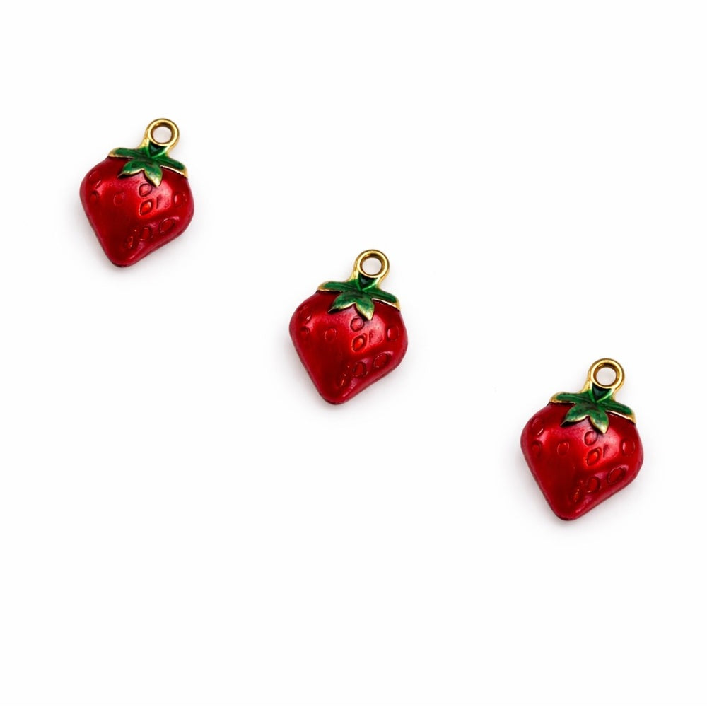 Strawberry Charm Gold Stainless Steel