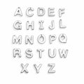 Letter Charms Silver Stainless Steel