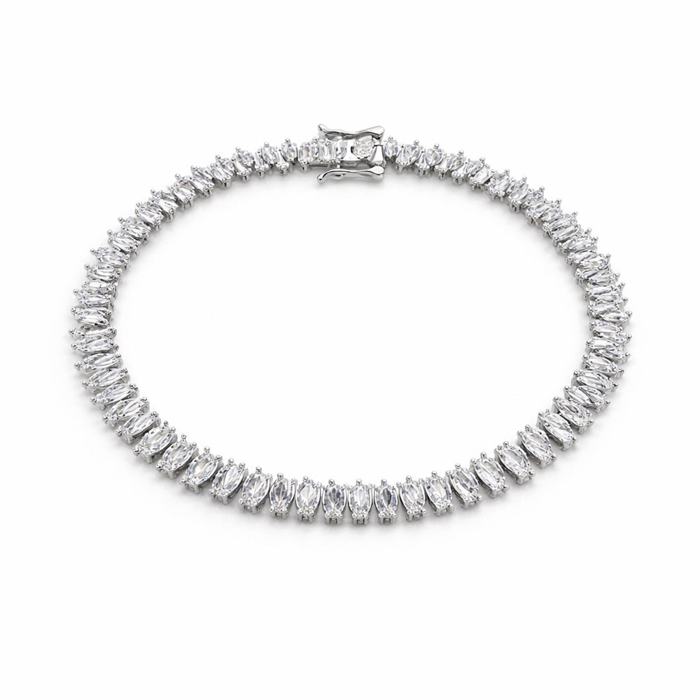 Trillion Cut Crystal Tennis Bracelet
