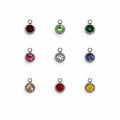 Multicolor Crystal Charm Silver Stainless Steel