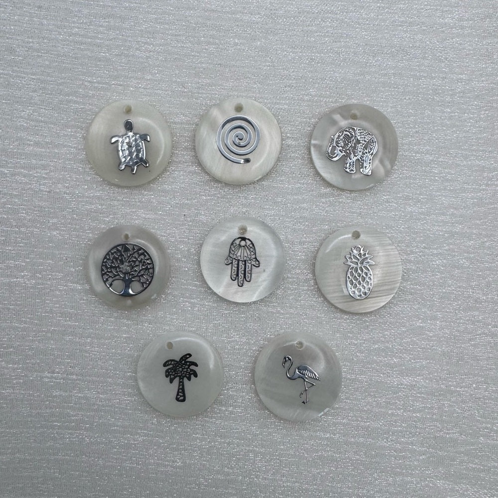 Mother of Pearl Silver Charms