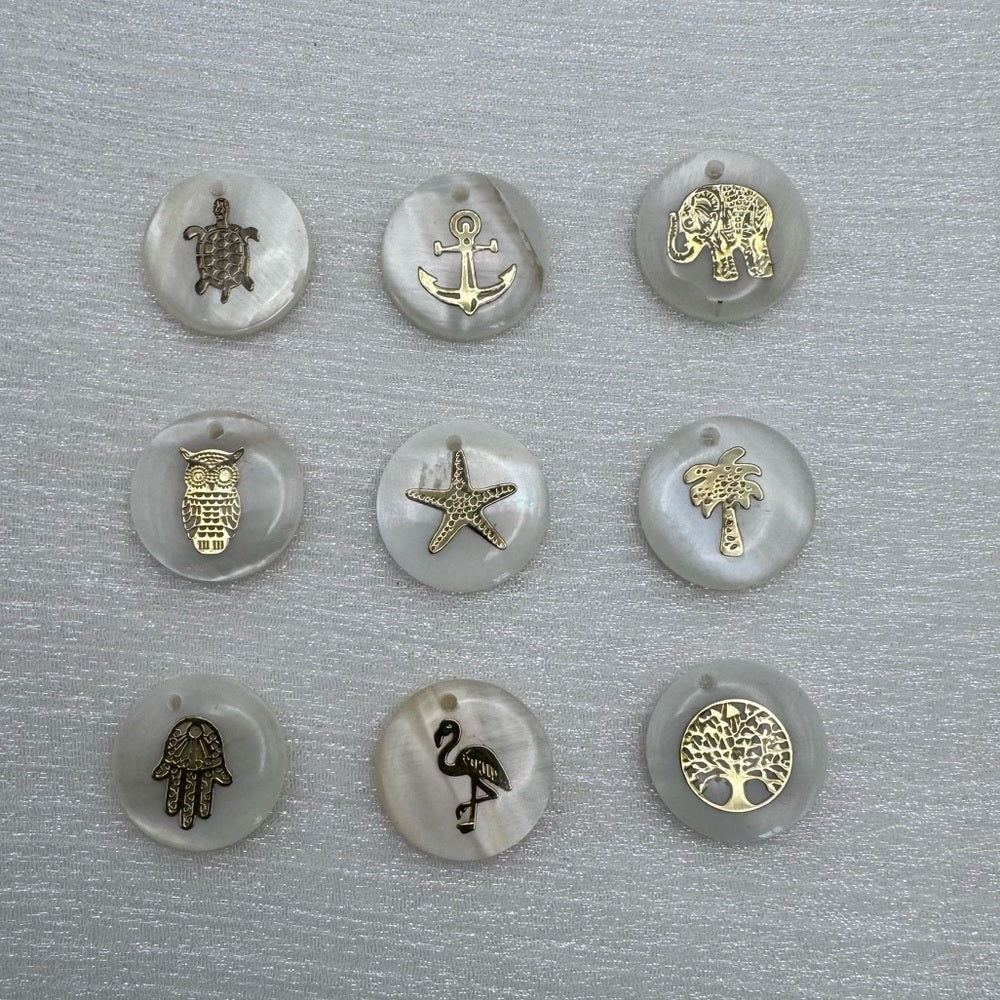 Mother of Pearl Gold Charms