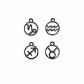Zodiac Cutout Charms Silver Stainless Steel