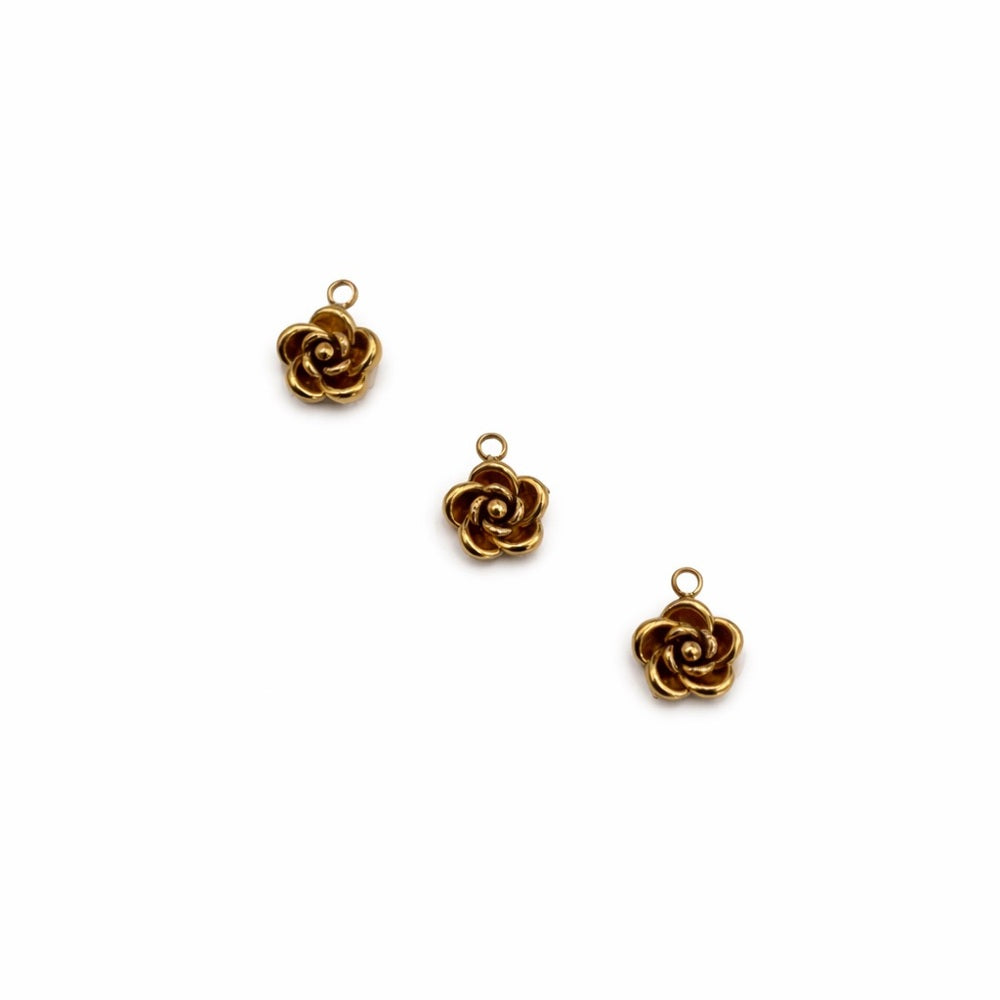 Flower Charm Gold Stainless Steel