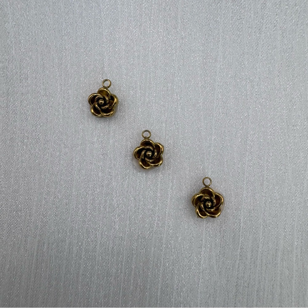 Flower Charm Gold Stainless Steel