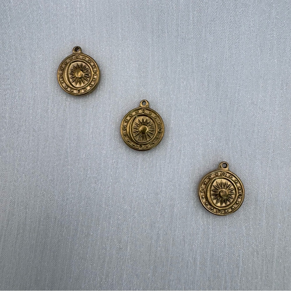 Sun & Moon Charm Gold Stainless Steel