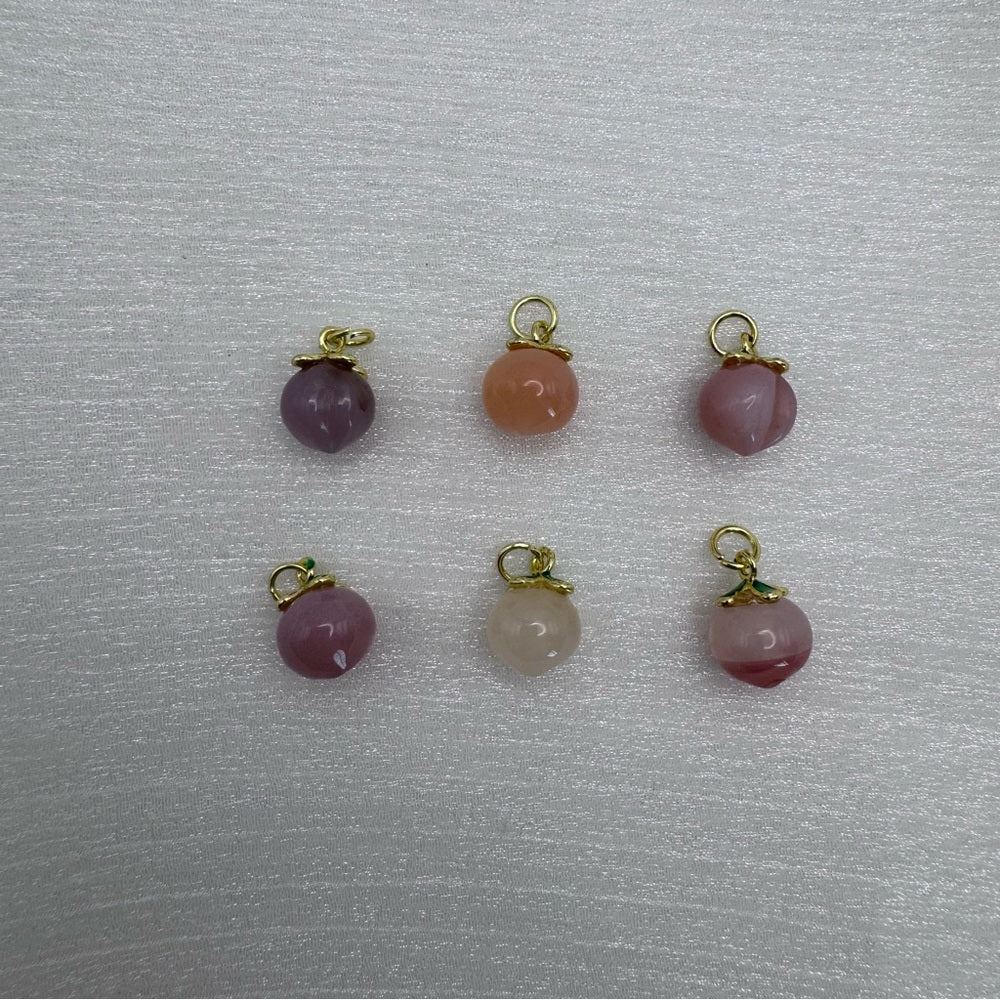 Assorted Peach Charms Gold Stainless Steel