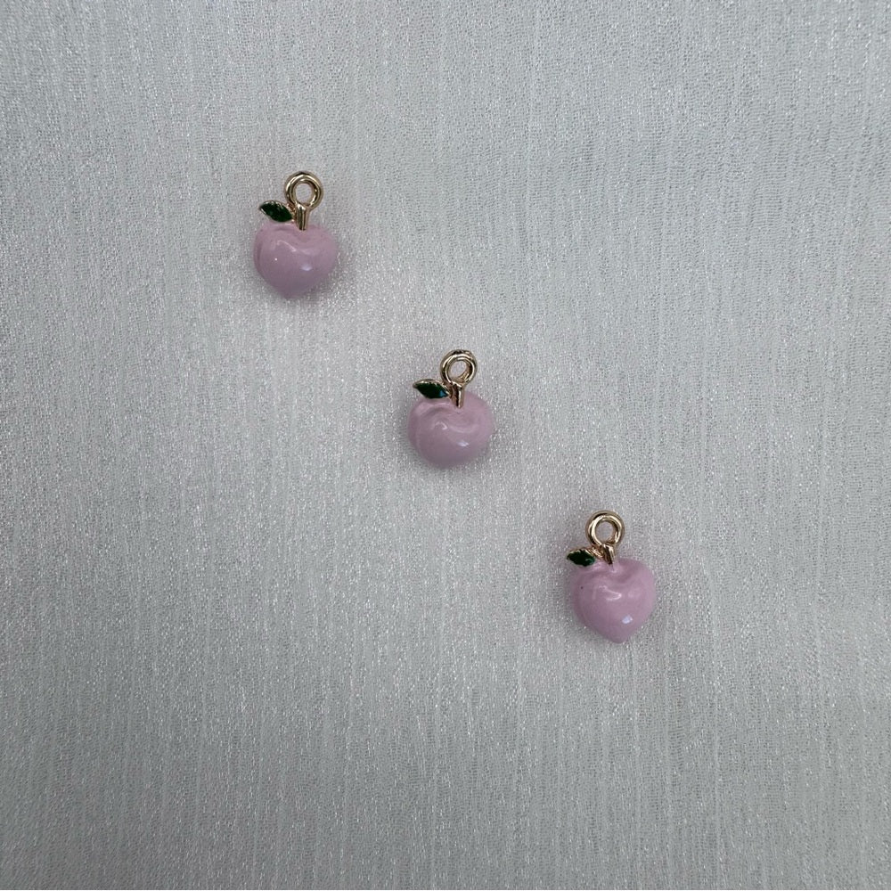 Enamel Peach Charm Gold Stainless Steel