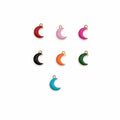 Enamel Moon Charm Gold Stainless Steel