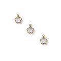 Flower Crystal Charm Gold Stainless Steel