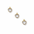 Heart Crystal Charm Gold Stainless Steel