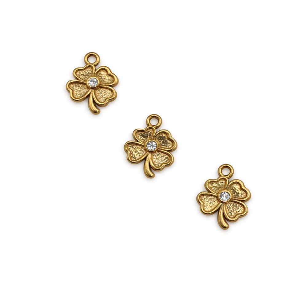 Clover Charm Gold Stainless Steel