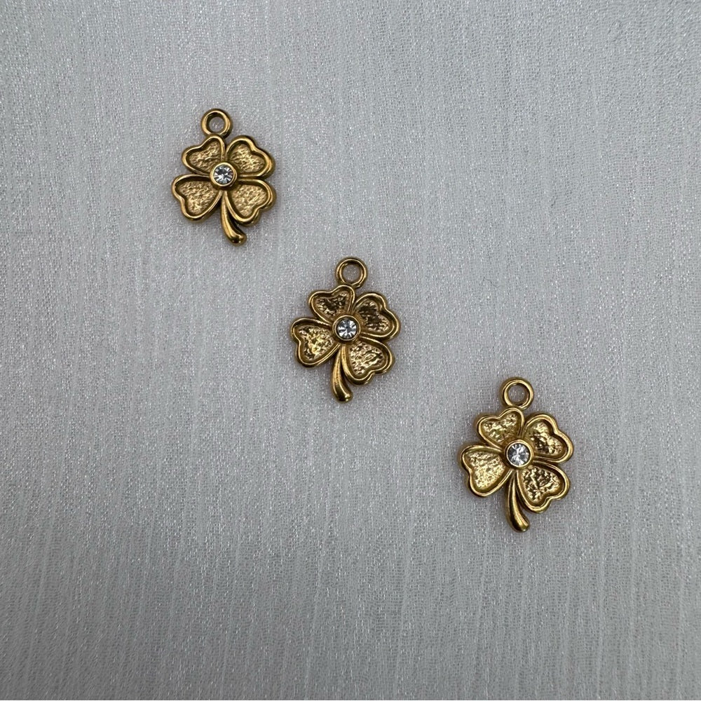 Clover Charm Gold Stainless Steel