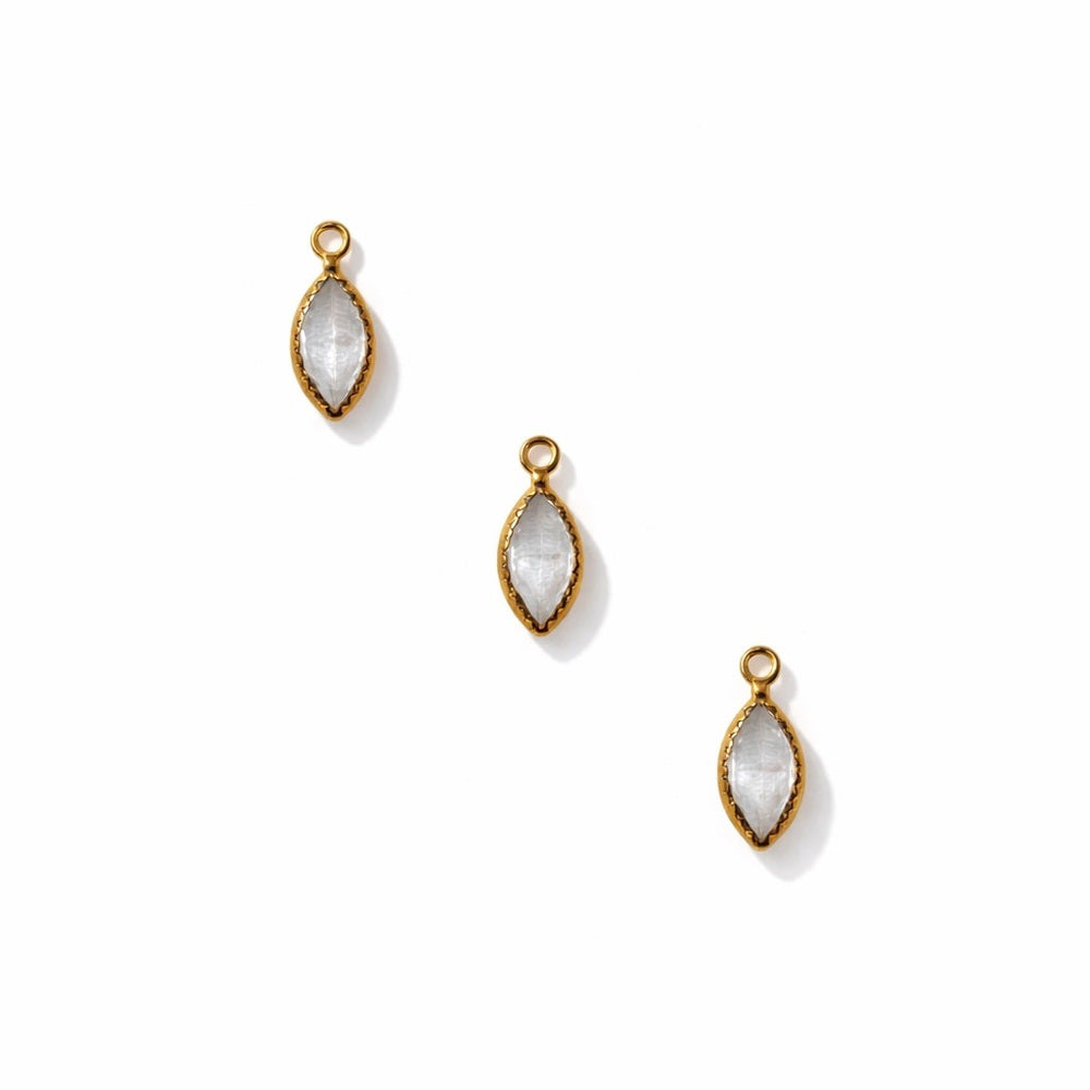 Marquise Crystal Charm Gold Stainless Steel